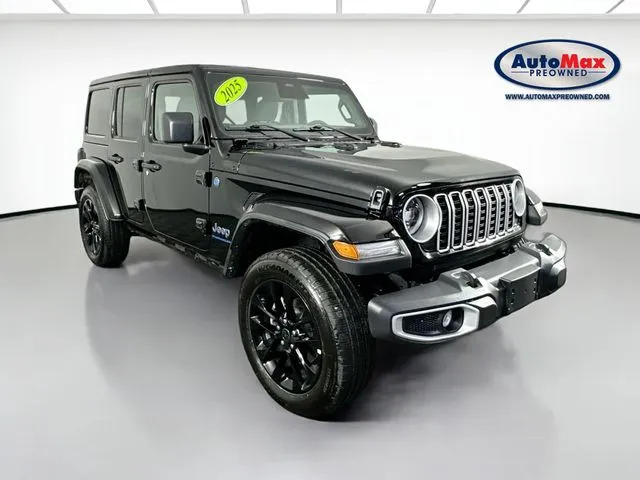 Black 2025 Jeep Wrangler Sahara 4xe for sale in Framingham, MA