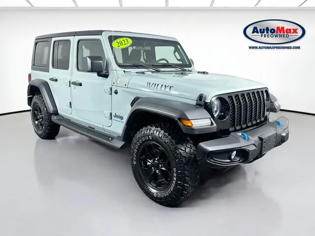 Gray 2023 Jeep Wrangler Willys 4xe for sale in Framingham, MA
