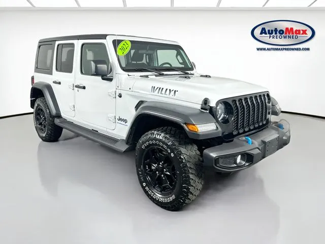 White 2023 Jeep Wrangler Willys 4xe for sale in Framingham, MA