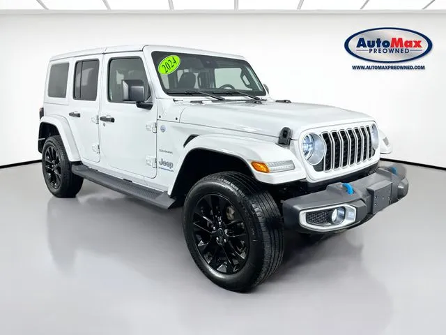 White 2024 Jeep Wrangler Sahara 4xe for sale in Framingham, MA