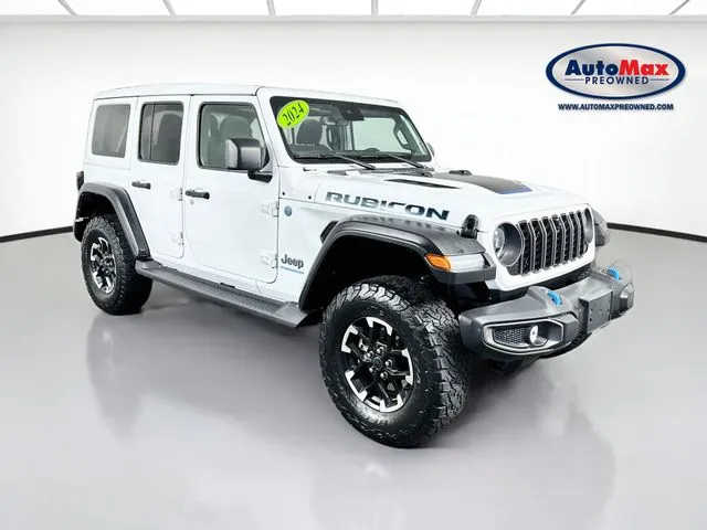 White 2024 Jeep Wrangler Rubicon 4xe for sale in Framingham, MA