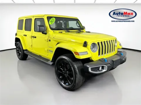 Yellow 2023 Jeep Wrangler Sahara 4xe for sale in Framingham, MA