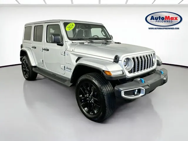 Silver 2024 Jeep Wrangler Sahara 4xe for sale in Framingham, MA