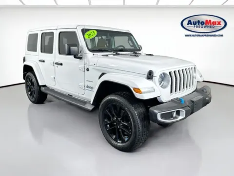 White 2023 Jeep Wrangler Sahara 4xe for sale in Marlborough, MA