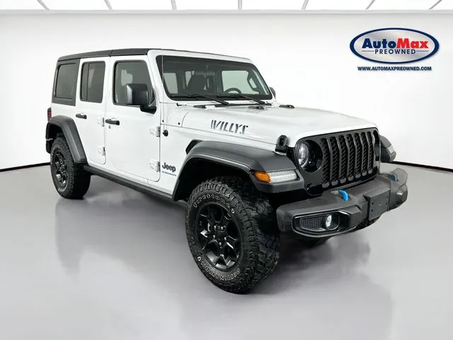 White 2023 Jeep Wrangler Willys 4xe for sale in Marlborough, MA