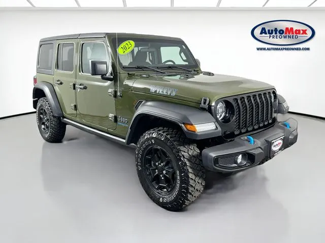Green 2023 Jeep Wrangler Willys 4xe for sale in Marlborough, MA
