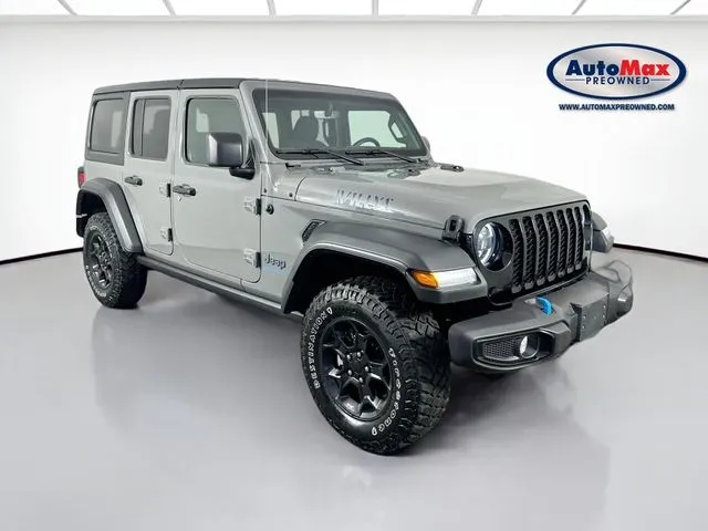 Gray 2023 Jeep Wrangler Willys 4xe for sale in Marlborough, MA