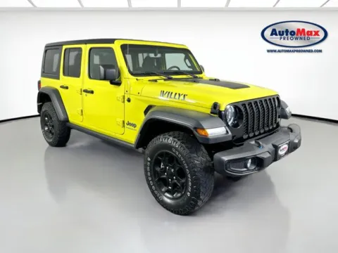 Yellow 2023 Jeep Wrangler Willys 4xe for sale in Marlborough, MA