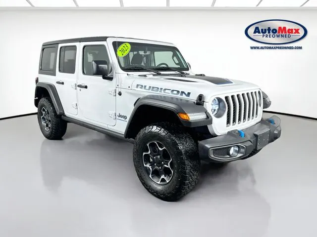 White 2023 Jeep Wrangler Rubicon 4xe for sale in Marlborough, MA