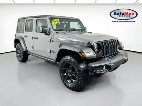 Gray 2023 Jeep Wrangler Willys 4xe for sale in Marlborough, MA