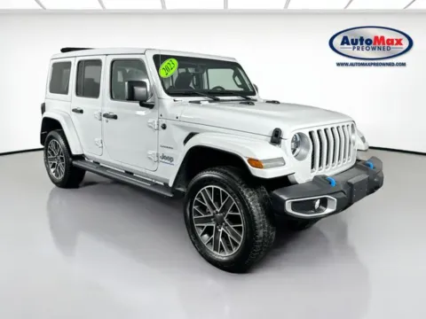 White 2023 Jeep Wrangler Sahara 4xe for sale in Marlborough, MA