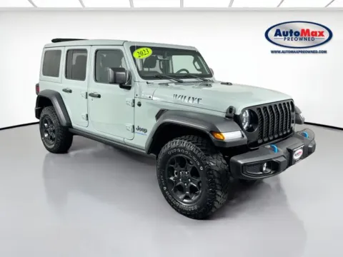 Gray 2023 Jeep Wrangler Willys 4xe for sale in Marlborough, MA