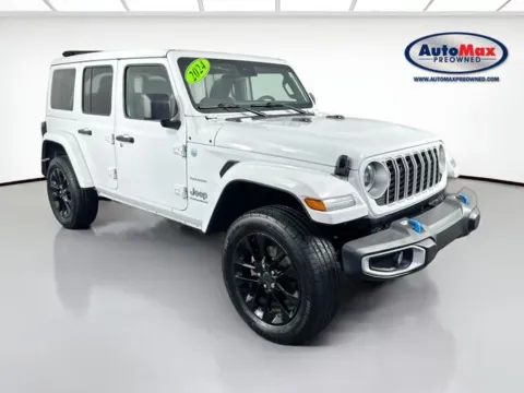 White 2024 Jeep Wrangler Sahara 4xe for sale in Marlborough, MA