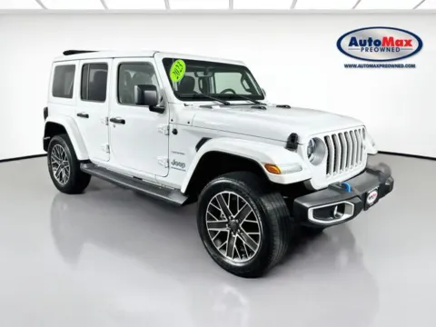 White 2023 Jeep Wrangler Sahara 4xe for sale in Marlborough, MA