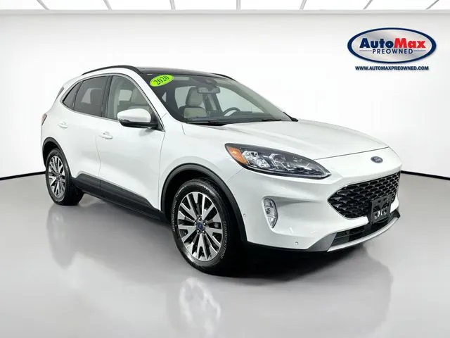 White 2020 Ford Escape Hybrid Titanium for sale in Marlborough, MA