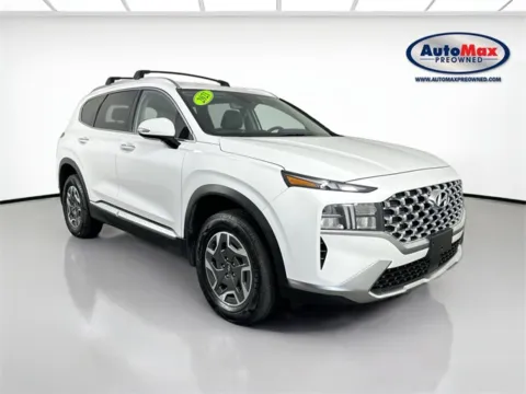 White 2021 Hyundai Santa Fe Hybrid Blue for sale in Marlborough, MA