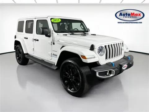 White 2023 Jeep Wrangler Sahara 4xe for sale in Marlborough, MA