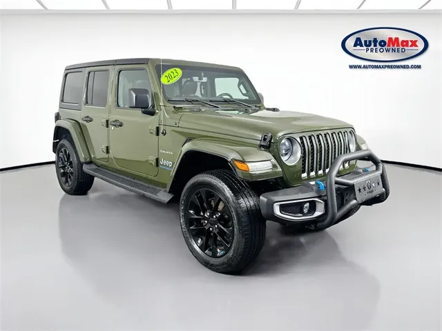 Green 2023 Jeep Wrangler Sahara 4xe for sale in Marlborough, MA