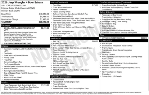 Photos of 2026 Jeep Wrangler Sahara for sale in Florissant, MO at Clement Chrysler Dodge Jeep Ram Florissant