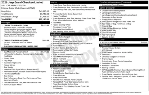 Photos of 2026 Jeep Grand Cherokee Limited for sale in Florissant, MO at Clement Chrysler Dodge Jeep Ram Florissant