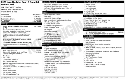 Photos of 2026 Jeep Gladiator Sport S for sale in Florissant, MO at Clement Chrysler Dodge Jeep Ram Florissant