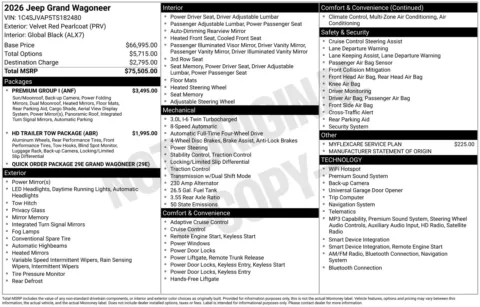 Photos of 2026 Jeep Grand Wagoneer for sale in Florissant, MO at Clement Chrysler Dodge Jeep Ram Florissant
