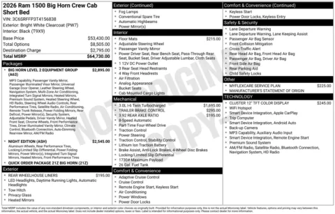 Photos of 2026 Ram 1500 Big Horn/Lone Star for sale in Florissant, MO at Clement Chrysler Dodge Jeep Ram Florissant