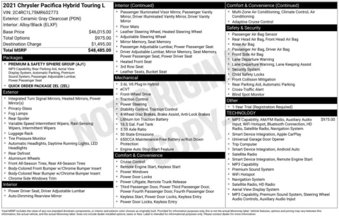 Photos of 2021 Chrysler Pacifica Hybrid Touring L for sale in Florissant, MO at Clement Chrysler Dodge Jeep Ram Florissant