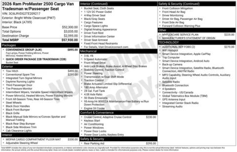 Photos of 2026 Ram ProMaster 2500 High Roof for sale in Florissant, MO at Clement Chrysler Dodge Jeep Ram Florissant