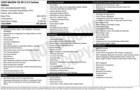 Photos of 2025 Mazda CX-30 2.5 S Carbon Edition for sale in Florissant, MO at Clement Chrysler Dodge Jeep Ram Florissant