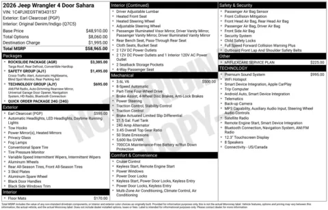 Photos of 2026 Jeep Wrangler Sahara for sale in Florissant, MO at Clement Chrysler Dodge Jeep Ram Florissant