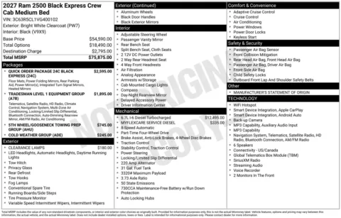 Photos of 2027 Ram 2500 Black Express for sale in Florissant, MO at Clement Chrysler Dodge Jeep Ram Florissant