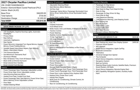 Photos of 2027 Chrysler Pacifica Limited for sale in Florissant, MO at Clement Chrysler Dodge Jeep Ram Florissant