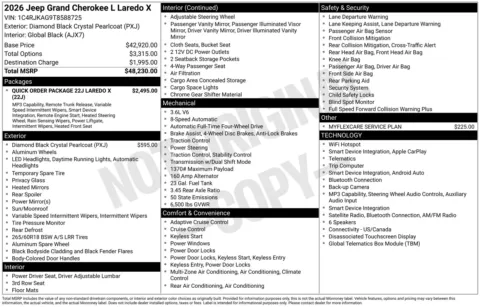 Photos of 2026 Jeep Grand Cherokee L Laredo for sale in Florissant, MO at Clement Chrysler Dodge Jeep Ram Florissant