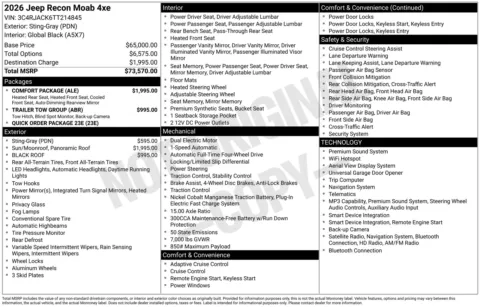 Photos of 2026 Jeep Recon Moab 4xe for sale in Florissant, MO at Clement Chrysler Dodge Jeep Ram Florissant