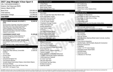 Photos of 2027 Jeep Wrangler Sport S for sale in Florissant, MO at Clement Chrysler Dodge Jeep Ram Florissant