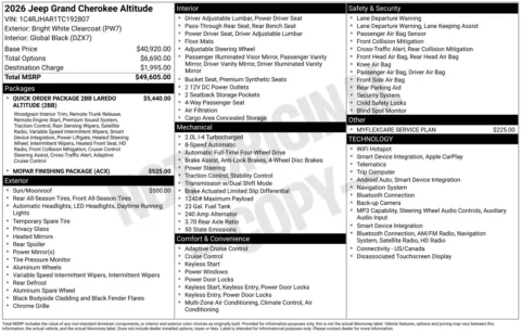 Photos of 2026 Jeep Grand Cherokee Altitude for sale in Florissant, MO at Clement Chrysler Dodge Jeep Ram Florissant
