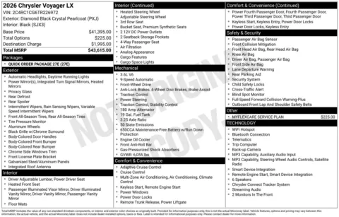 Photos of 2026 Chrysler Voyager LX for sale in Florissant, MO at Clement Chrysler Dodge Jeep Ram Florissant