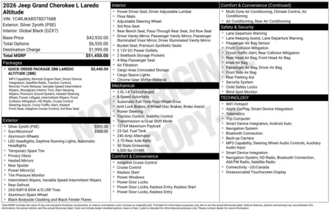 Photos of 2026 Jeep Grand Cherokee L Altitude for sale in Florissant, MO at Clement Chrysler Dodge Jeep Ram Florissant