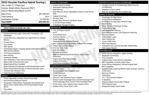 Photos of 2023 Chrysler Pacifica Hybrid Touring L for sale in Florissant, MO at Clement Chrysler Dodge Jeep Ram Florissant