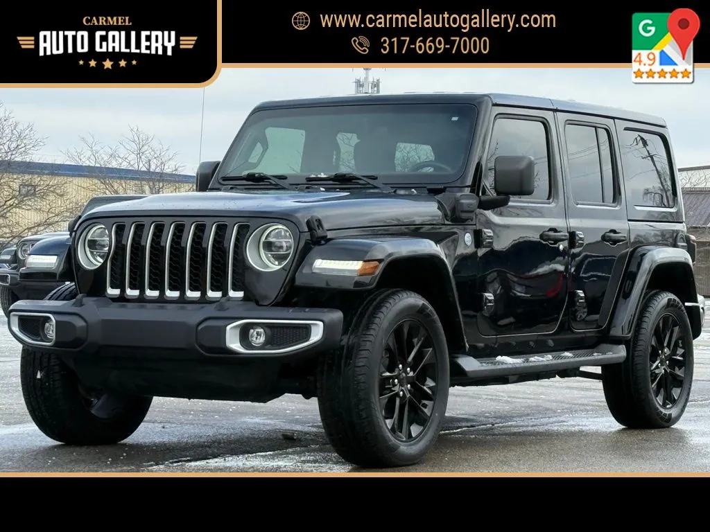 Black 2021 Jeep Wrangler Unlimited Sahara 4xe for sale in Carmel, IN