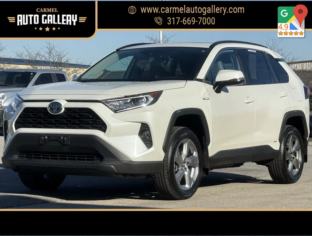 White 2021 Toyota RAV4 Hybrid XLE Premium for sale in Carmel, IN