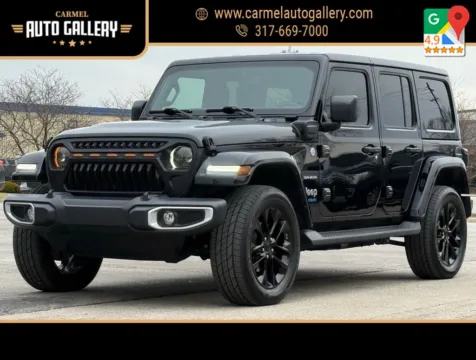 Black 2021 Jeep Wrangler Unlimited Sahara 4xe for sale in Carmel, IN
