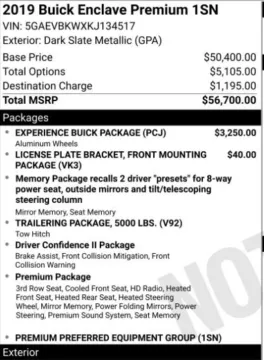 Photos of 2019 Buick Enclave Premium Group for sale in Carmel, IN at Carmel Auto Gallery