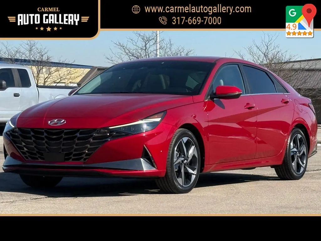 Red 2021 Hyundai Elantra Hybrid Limited for sale in Carmel, IN