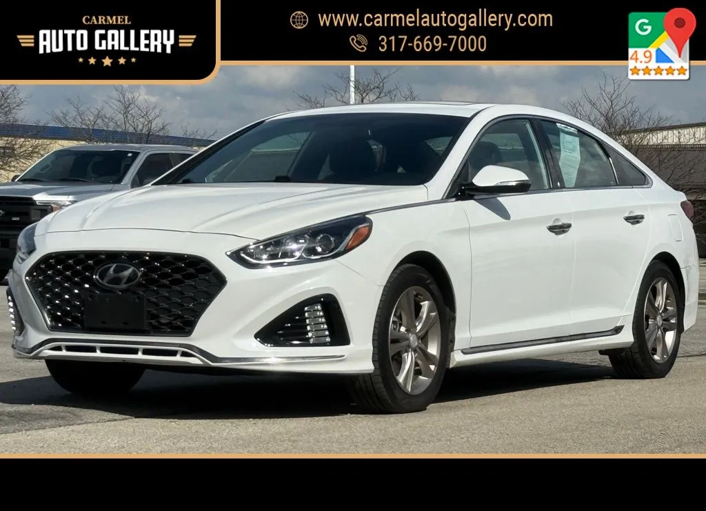 White 2018 Hyundai Sonata Sport+ for sale in Carmel, IN