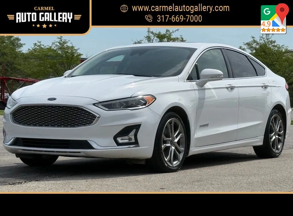 White 2019 Ford Fusion Hybrid Titanium for sale in Carmel, IN