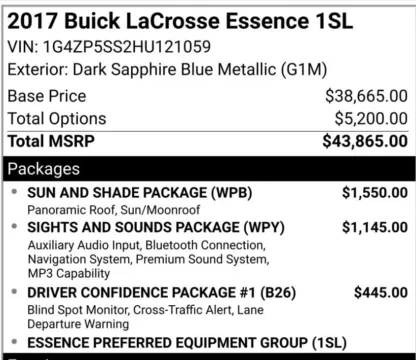 More photos of 2017 Buick LaCrosse Essence at Carmel Auto Gallery, IN
