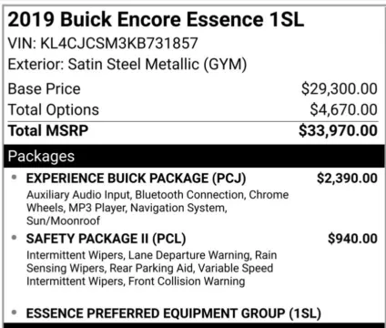 Photos of 2019 Buick Encore Essence for sale in Carmel, IN at Carmel Auto Gallery