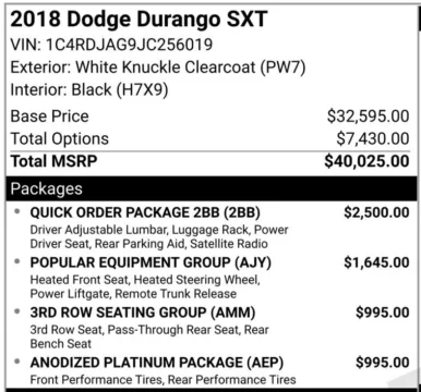 Photos of 2018 Dodge Durango SXT for sale in Carmel, IN at Carmel Auto Gallery
